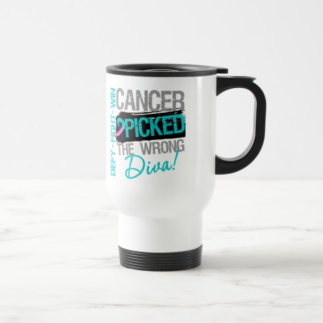 Thyroid Cancer Picked The Wrong Diva Travel Mug (Right)