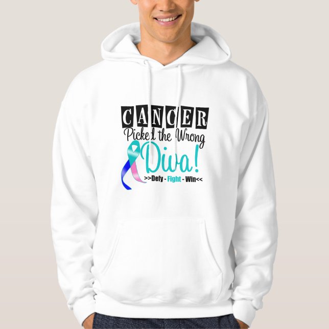 Thyroid Cancer Picked The Wrong Diva v2 Hoodie (Front)