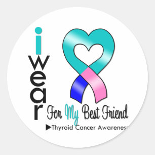 Thyroid Cancer Ribbon For My Best Friend Classic Round Sticker