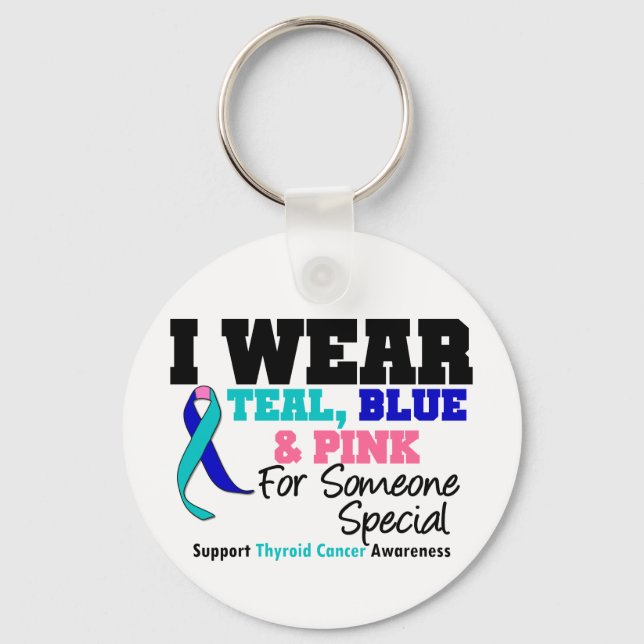 Thyroid Cancer Ribbon For Someone Special Keychain (Front)