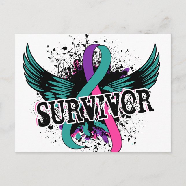 Thyroid Cancer Survivor 16 Postcard (Front)