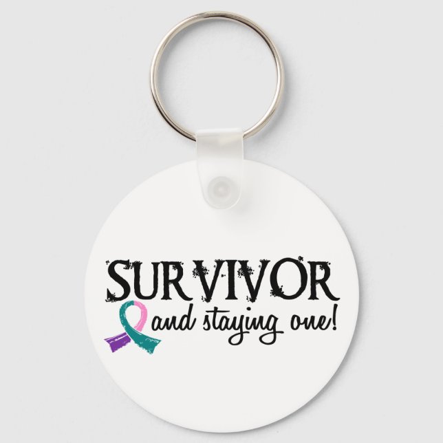 Thyroid Cancer Survivor 18 Keychain (Front)