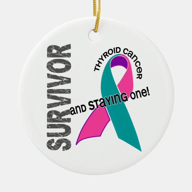 Thyroid Cancer Survivor 1 Ceramic Ornament (Front)