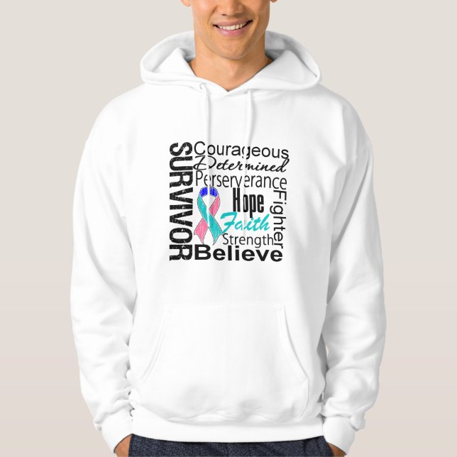 Thyroid Cancer Survivor Collage Hoodie (Front)