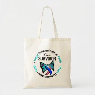Thyroid Cancer Survivor Hope Determination Faith Tote Bag