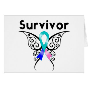 Thyroid Cancer Survivor Tribal Butterfly