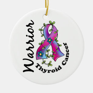 Thyroid Cancer Warrior 15 Ceramic Ornament