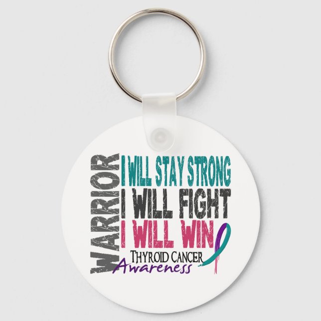 Thyroid Cancer Warrior Keychain (Front)