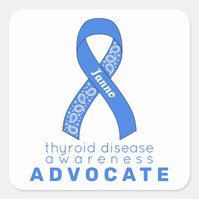 Thyroid Disease Advocate White Square Sticker (Front)
