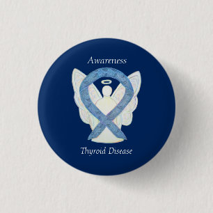 Thyroid Disease Awareness Angel Paisley Ribbon Pin