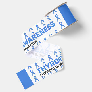 Thyroid Disease Awareness Pattern Ribbon Grosgrain Ribbon