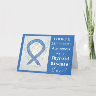 Thyroid Disease Awareness Ribbon Paisley Blue Card