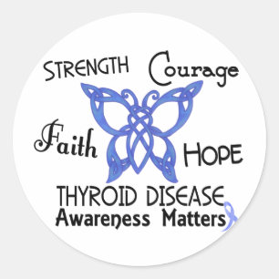 Thyroid Disease Celtic Butterfly 3 Classic Round Sticker