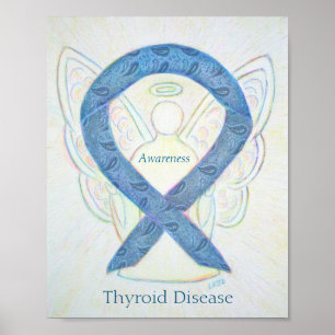 Thyroid Maladie Sensibilisation Ruban Angel Poster