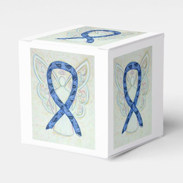 Thyroid Paisley Awareness Ribbon Angel Favour Box (Front Side)