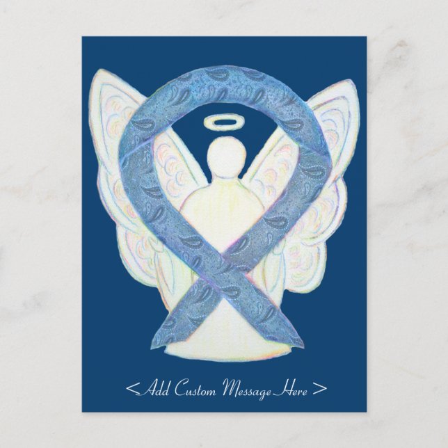 Thyroid Paisley Awareness Ribbon Angel Postcard (Front)