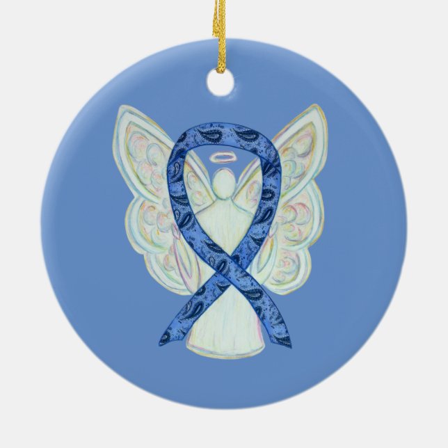 Thyroïde Sensibilisation Ribbon Angel Ornements (Dos)