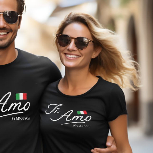 Ti Amo Script Personalized couple's T-Shirt (Ti Amo Women's Tee from Ti Amo Couple's Set)