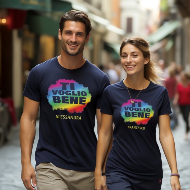 Ti Voglio Bene (I Love You) personalized couple's T-Shirt (Creator Uploaded)