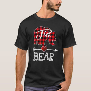 Tia Bear Christmas Pajama Red Plaid Buffalo Family T-Shirt