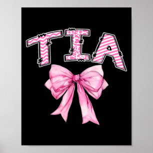 Tia birthday girl matching coquette pink bow poster