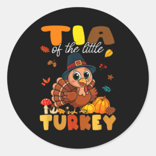 Tia Of The Little Turkey Thanksgiving Baby Shower  Classic Round Sticker