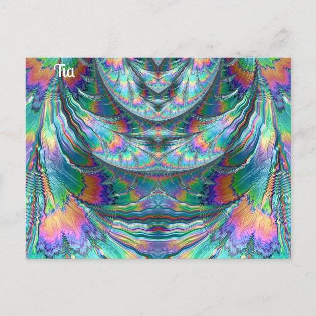 TIA ~ Oozing Pastels ~ 3D Fractal Design ~ Postcard (Front)