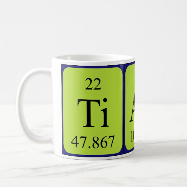 Tiago periodic table name mug (Left)