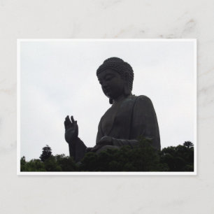 tian tan buddha silhouette postcard