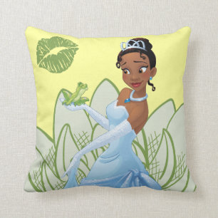 Tiana and the Frog Prince Throw Pillow