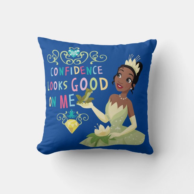 Tiana | Confidence Looking Good On Me Throw Pillow (Front)