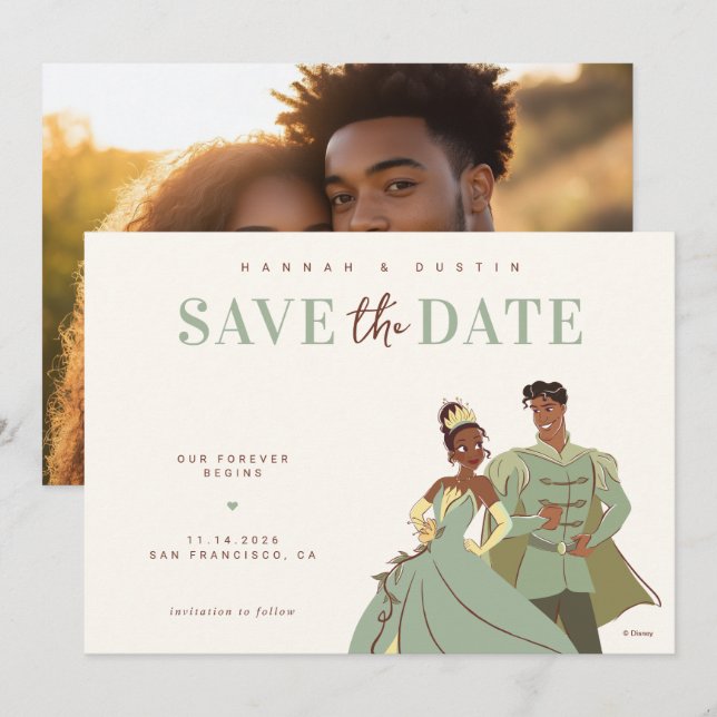 Tiana et Naveen Photo Enregistrer la carte Date (Devant / Derrière)