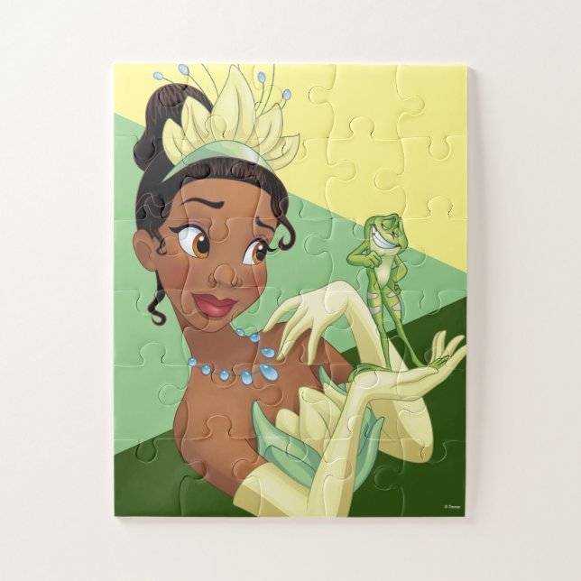 Tiana Holding Up Frog Prince Jigsaw Puzzle (Vertical)