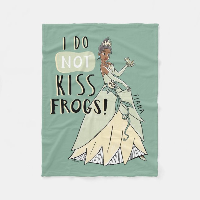 Tiana "I Do Not Kiss Frogs" Fleece Blanket (Front)