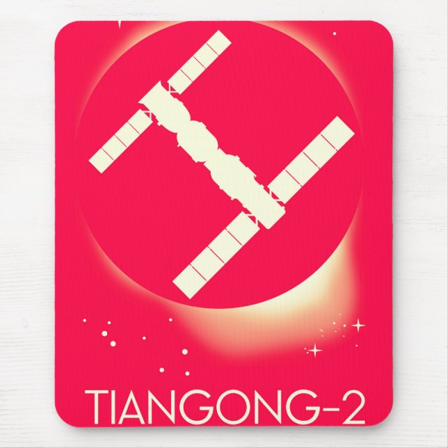 Tiangong-2 China space station space art. Mouse Pad (Front)