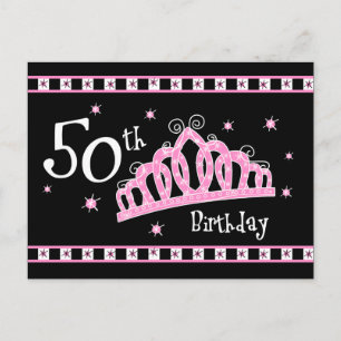 Tiara 50th Birthday Postcard