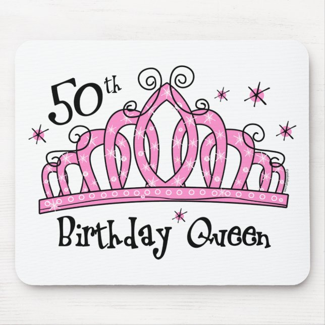 Tiara 50th Birthday Queen LT Mouse Pad (Front)