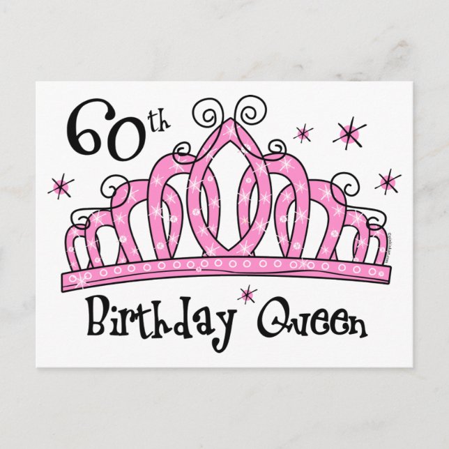 Tiara 60th Birthday Queen LT Postcard (Front)