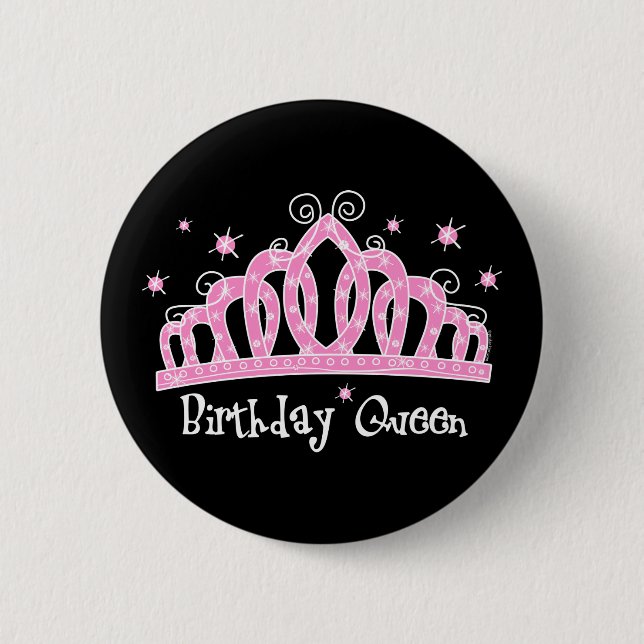 Tiara Birthday Queen 2 Inch Round Button (Front)