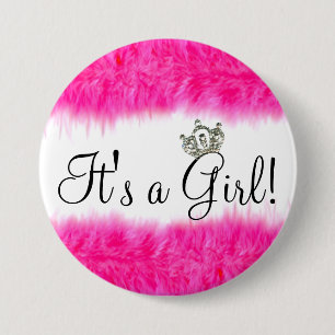 Tiara “It’s a Girl!” Baby Shower 3 Inch Round Button