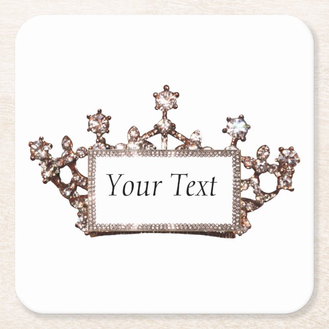 “Tiara” Square Paper Coaster (Front)
