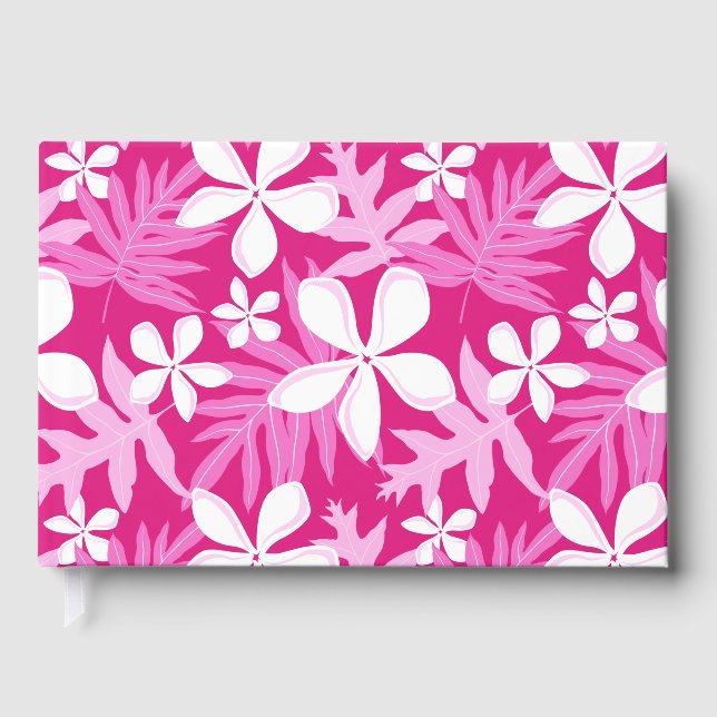TIARE PATTERN IN PINK GUEST BOOK (Front)
