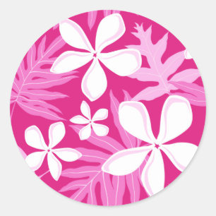 TIARE (ROSE) STICKER ROND CLASSIQUE