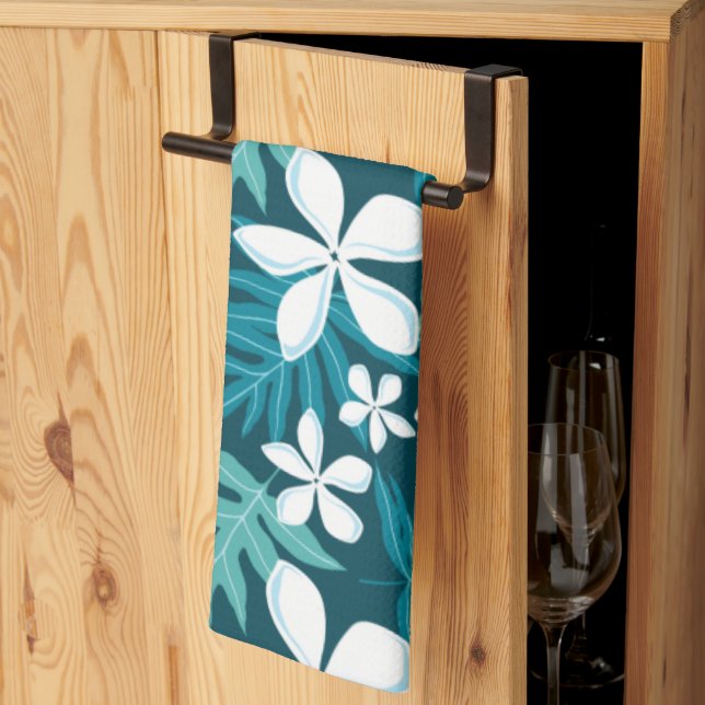 TIARE (TEAL) KITCHEN TOWEL (Thirds Fold)
