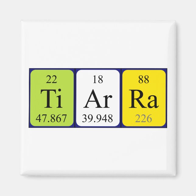 Tiarra periodic table name magnet (Front)
