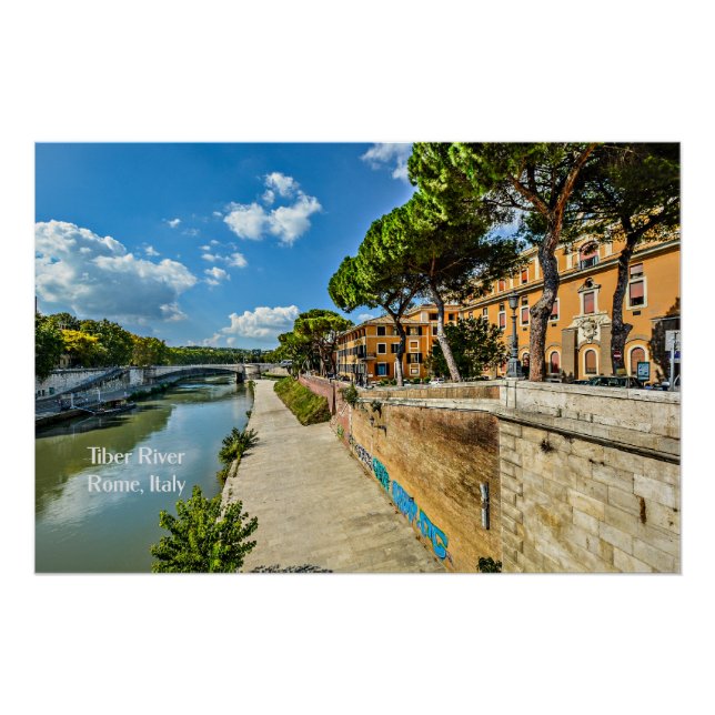Tiber River, Rome, Italy Poster (Front)