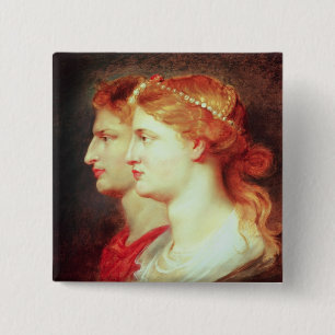 Tiberius and Agrippina, c.1614 2 Inch Square Button
