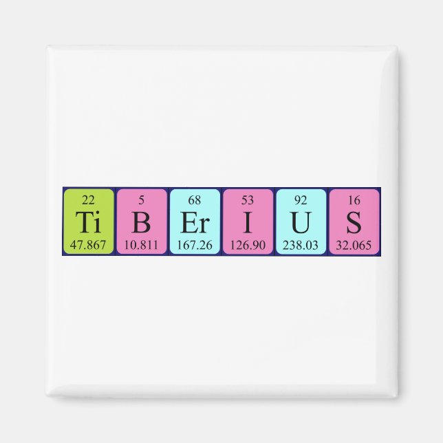 Tiberius periodic table name magnet (Front)