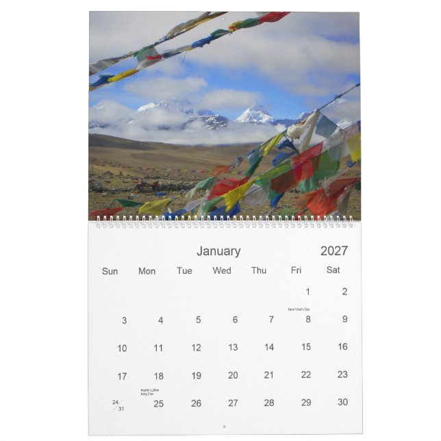 Tibet 2009 Calendar (Jan 2027)