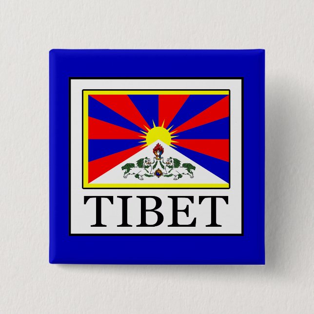 Tibet 2 Inch Square Button (Front)